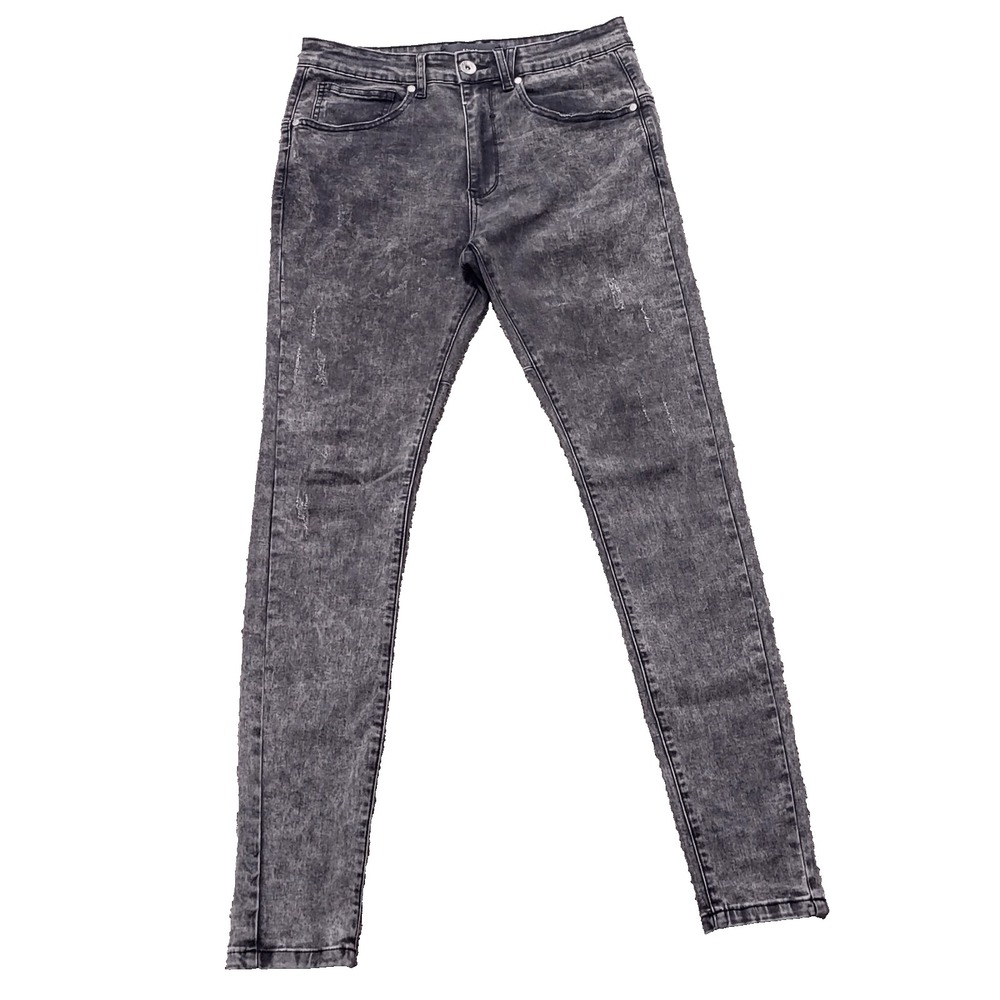 KOLLAR Mens Jeans Size 32 Acid Grey 203 Rockstars Distressed Stretch Skinny